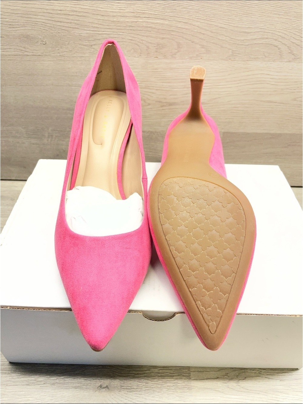 Kelly & Katie Bright Pink Pointed-Toe Stiletto Pumps #129